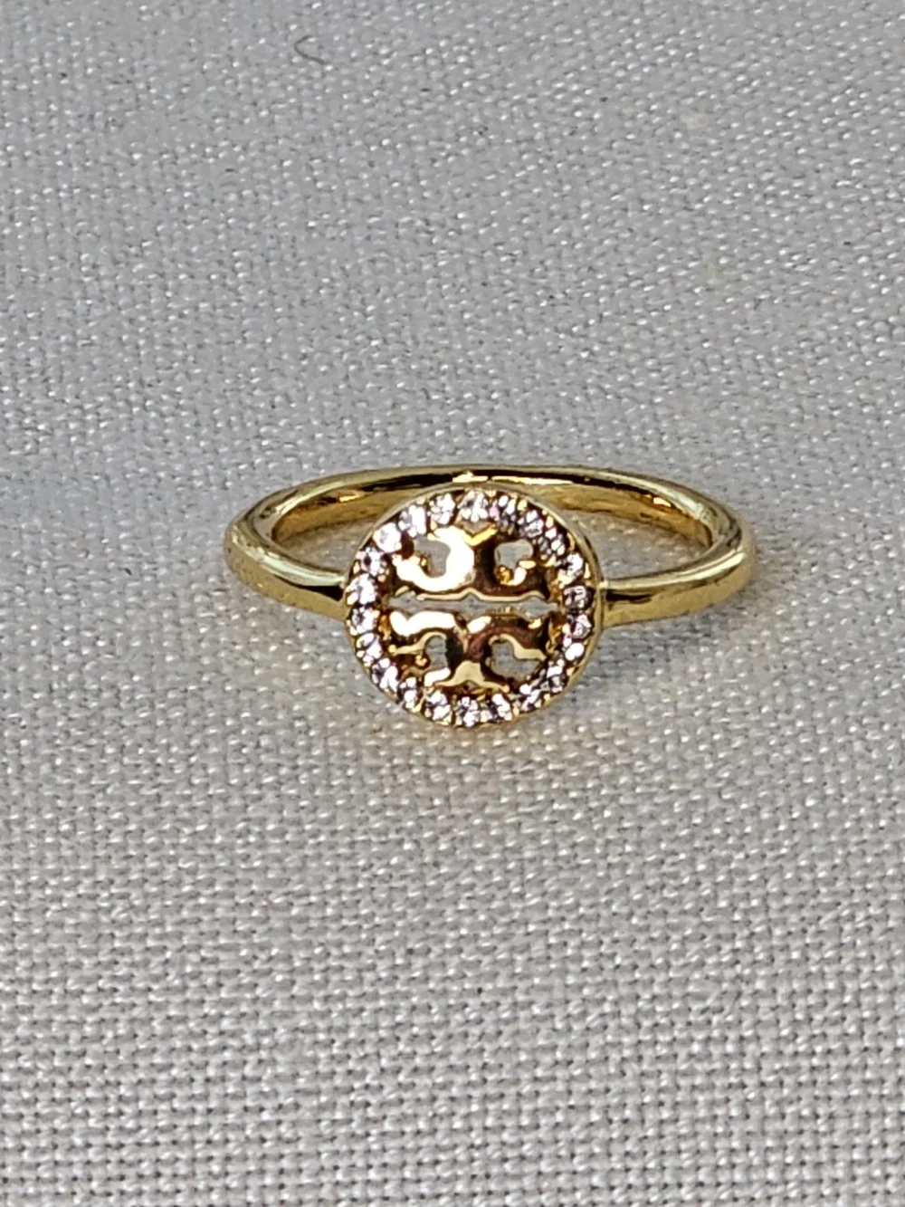 Tory Burch Miller Pavé Ring, gold-plated Size 6 New Without Tags